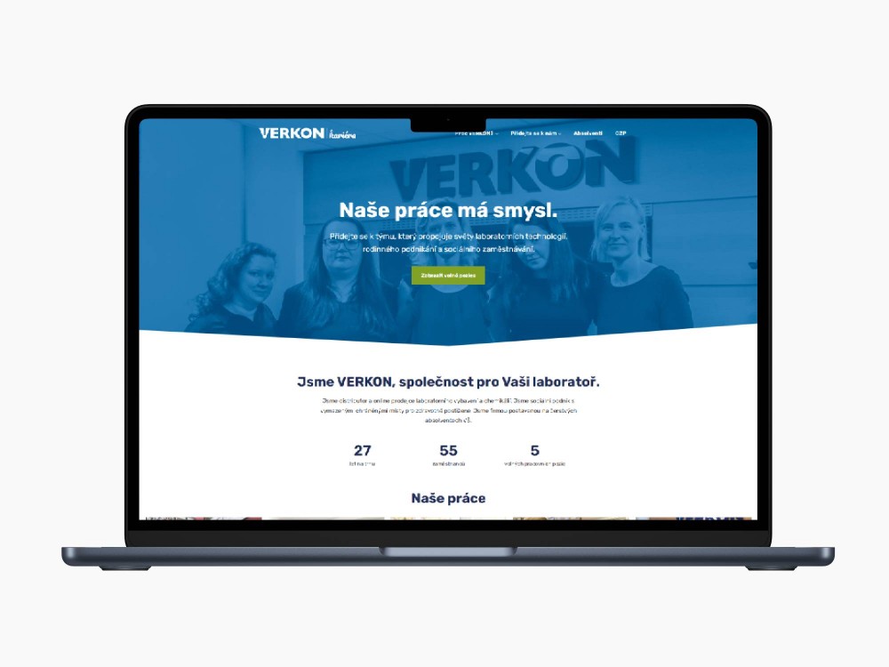 Kariera.verkon.cz – kariérní web pro společnost VERKON