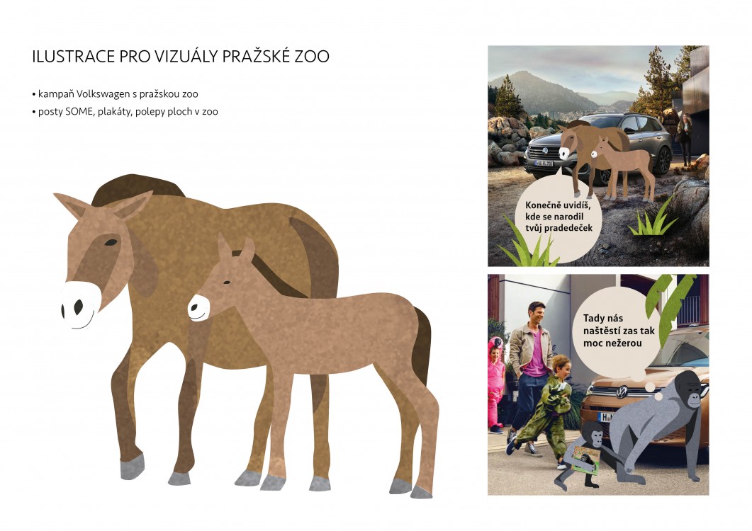 Ilustrace pro vizuály pražské zoo