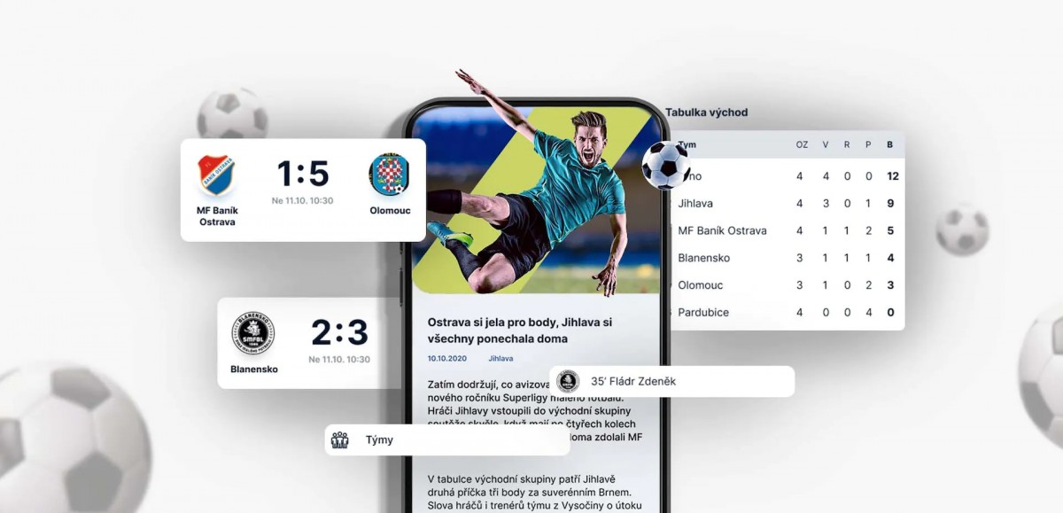 AMF ČR – mobilní aplikace přinášející přehled výsledků napříč různými soutěžemi Malého fotbalu