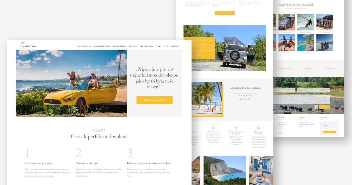 Návrh a kompletní tvorba webu pro cestovní agenturu ČambiTour