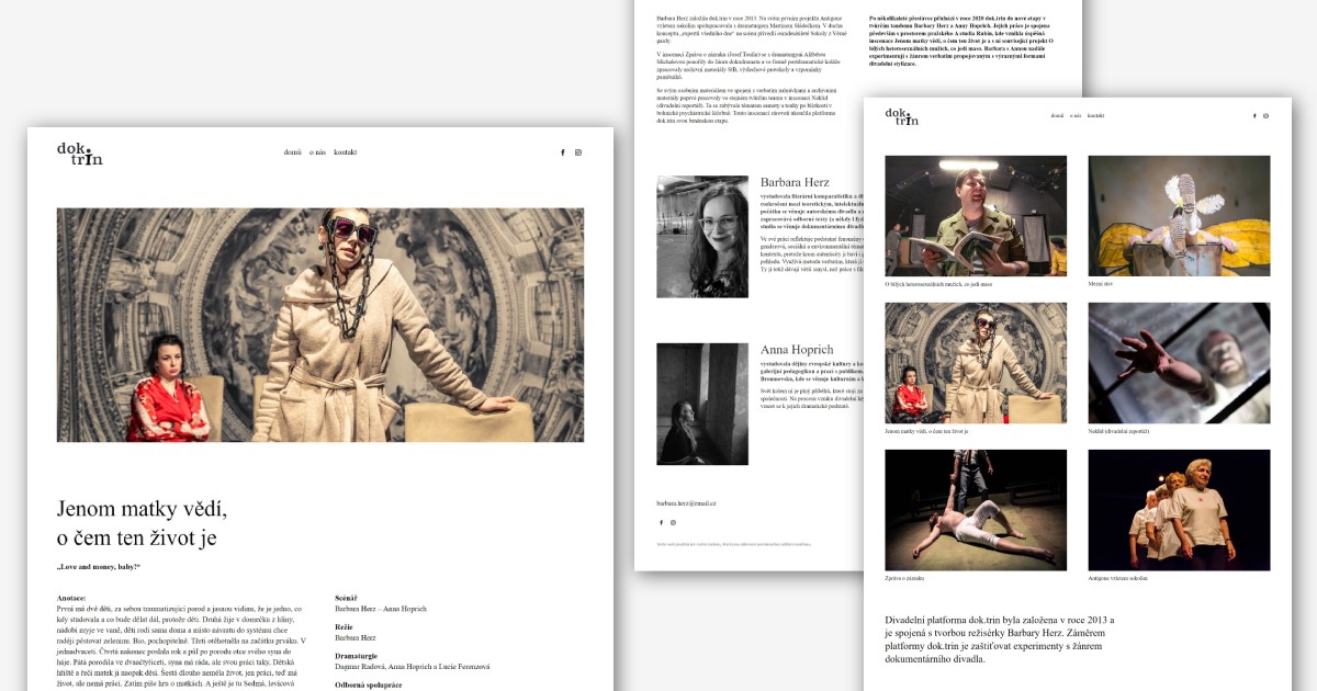 Nový web pro divadlo navržený Petrou Mazurovou | webdesign, vývoj webu