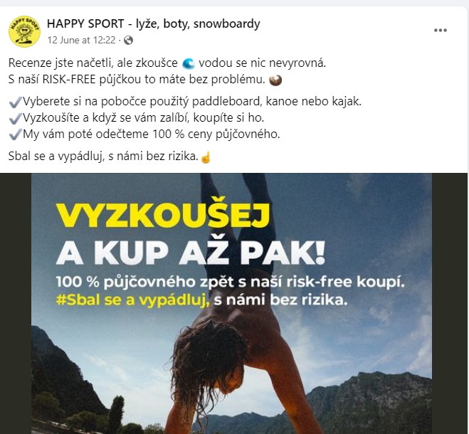 Facebook reklama | Happy Sport