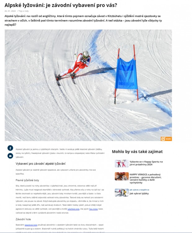 Informativní články pro lyžaře