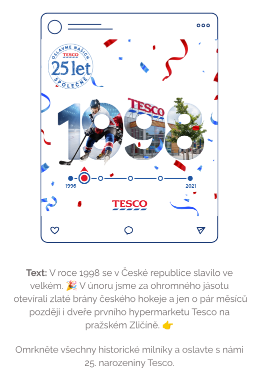 Facebookové příspěvky pro kampaň k 25. narozeninám Tesco #2