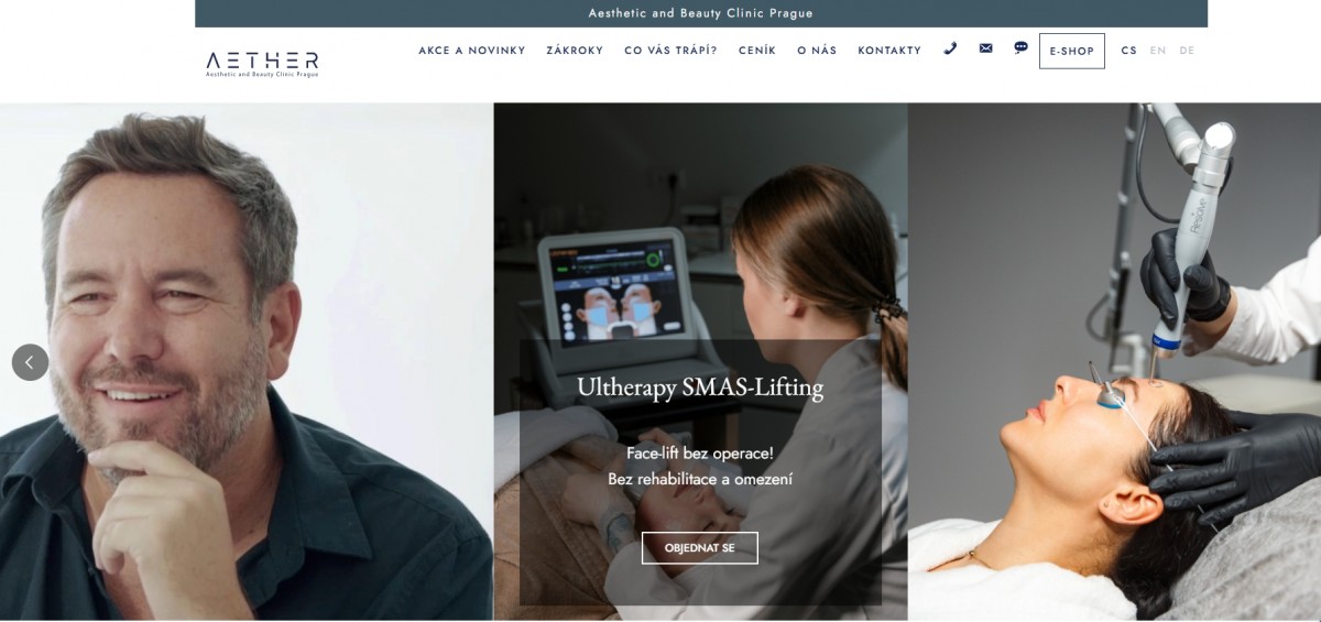 AETHER – zvýšení výkonnosti v počtu návštěv a zákroků pražské kliniky estetické medicíny