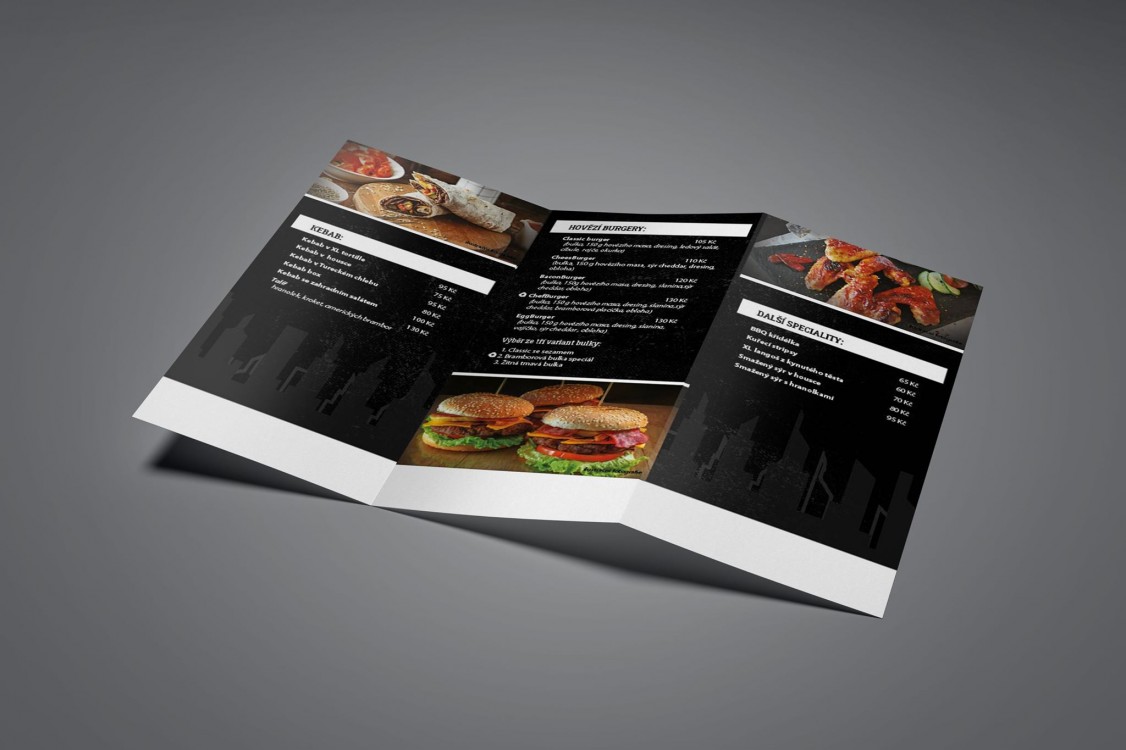 Grafický design jídelního menu