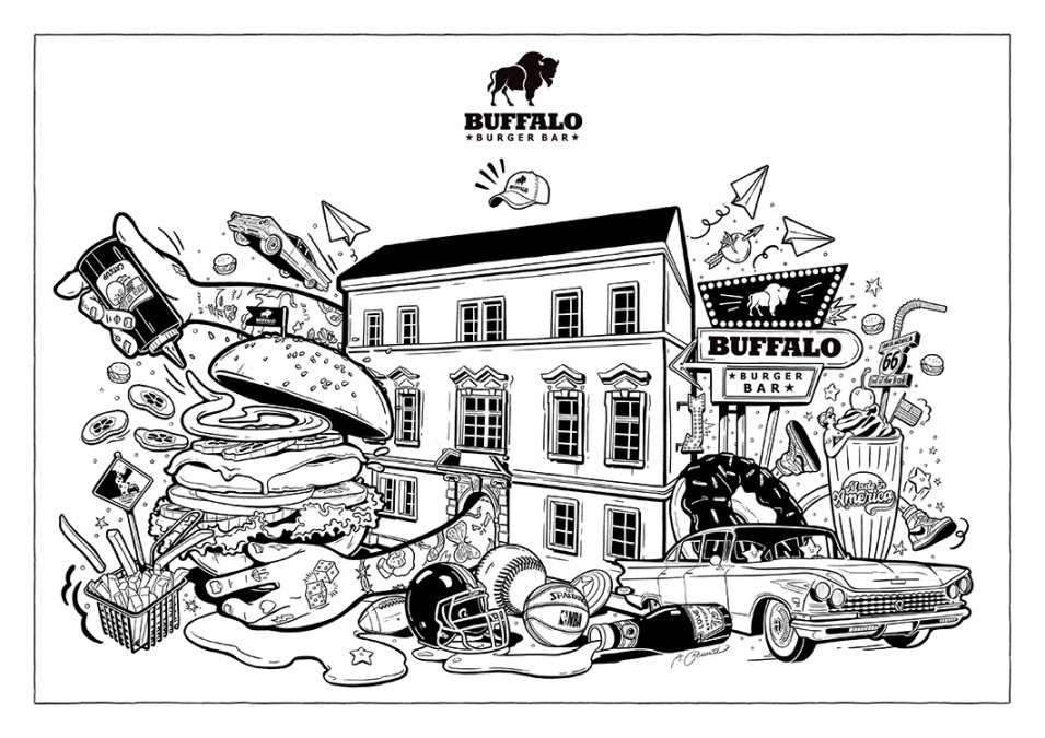 Buffalo Burger Bar | omalovánky