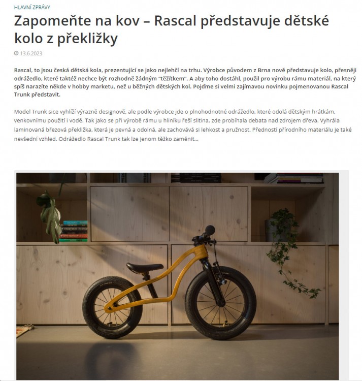 PR copy a tiskové zprávy na web iVelo.cz