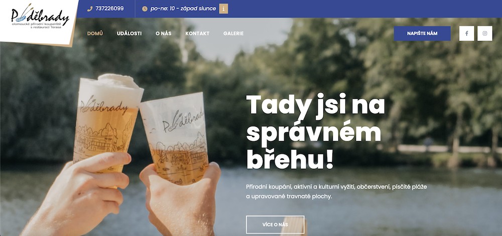 Prezentační web pro restauraci  Olomoucké Poděbrady