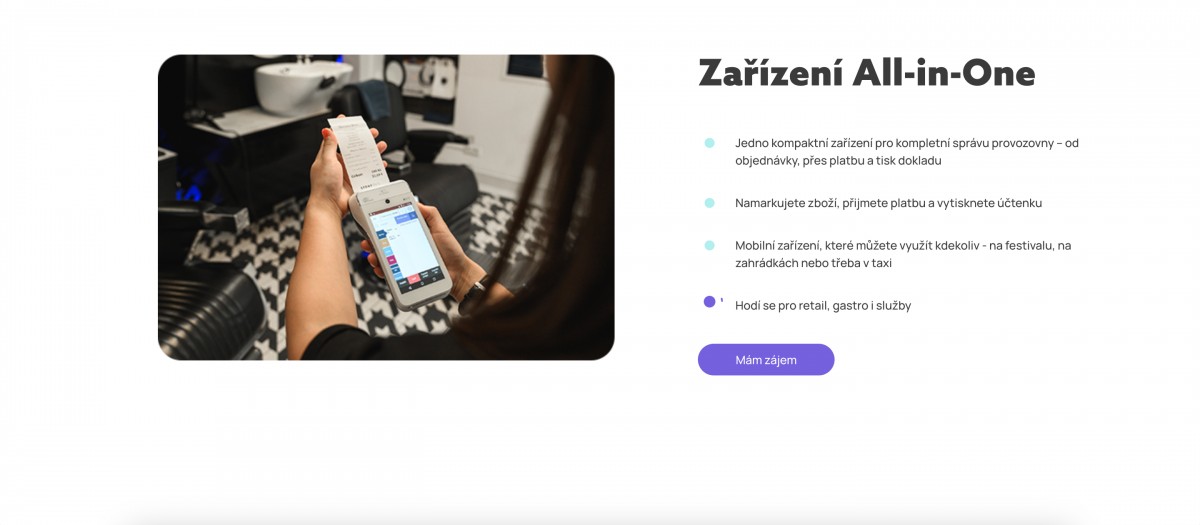 Zařízení All-in-One | web pro SaltPay (dnes Teya)