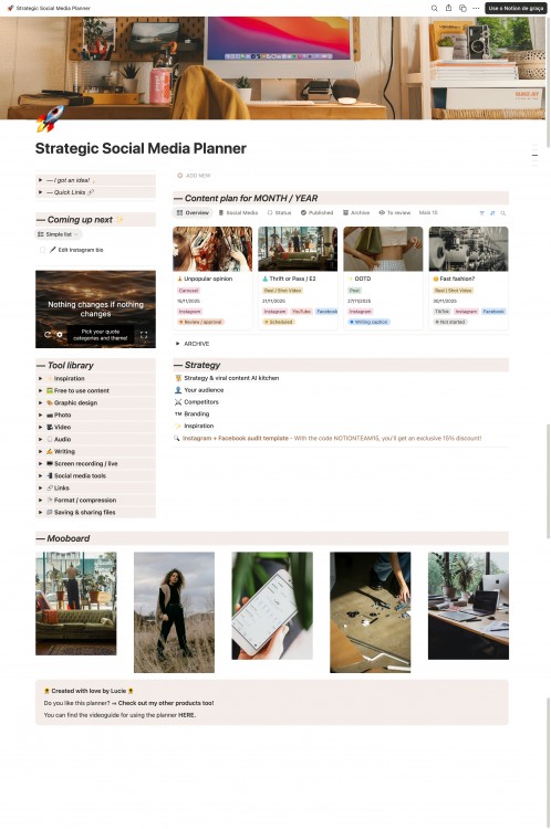 Strategický plánovač pro sociální sítě