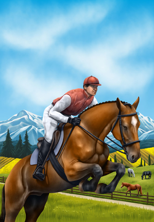 Desková hra Epona - návrh ilustrace obálky (nepoužito)