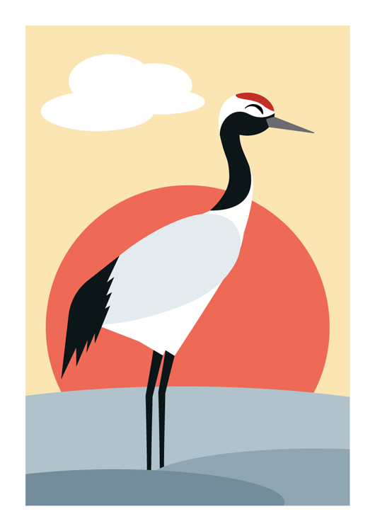 Jeřáb | vektorová ilustrace