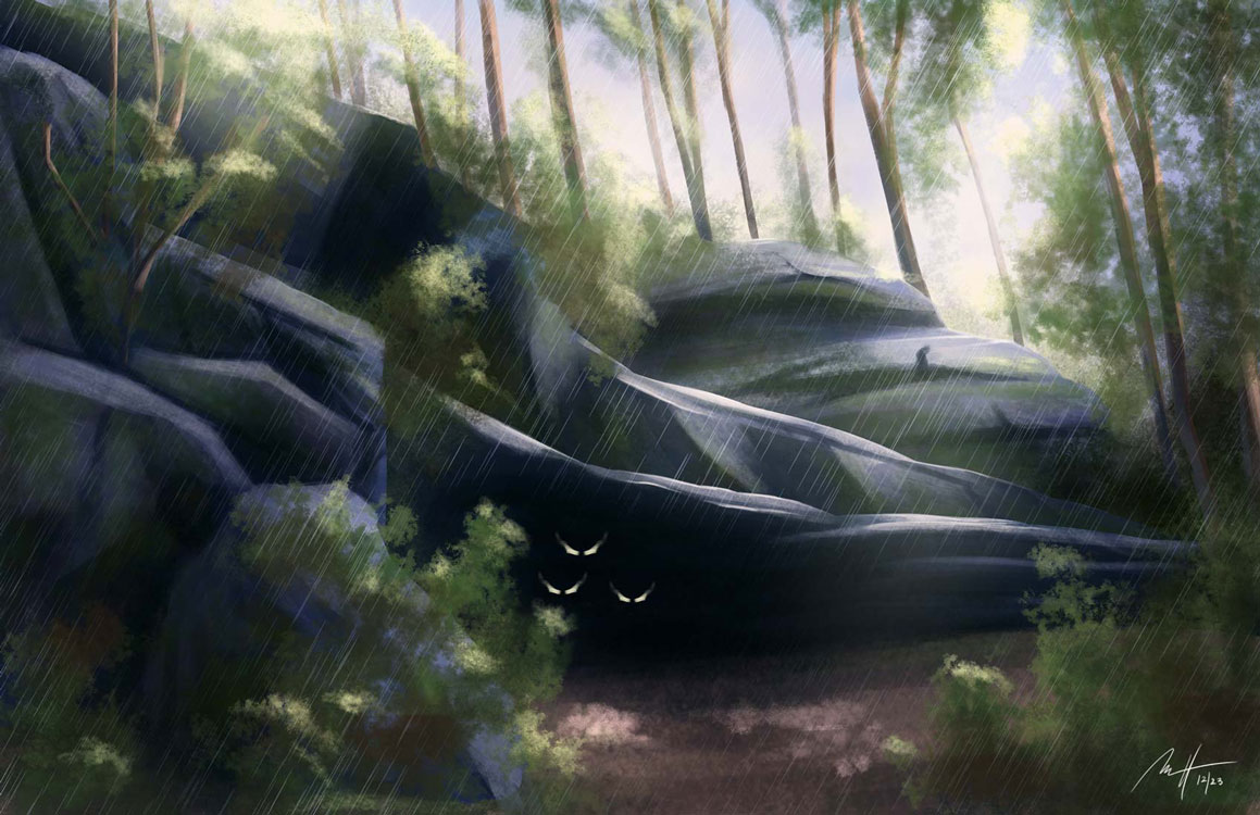 Tajemná jeskyně | fantasy ilustrace