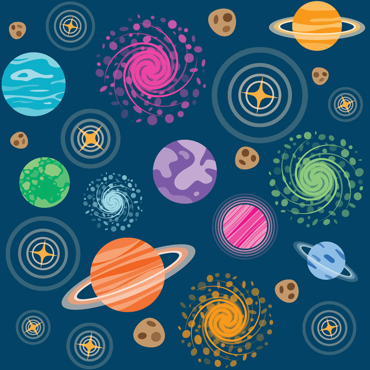 Vesmír a planety - vzor