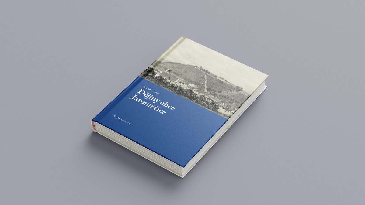 Návrh obálky knihy Dějiny obce Jaroměřice