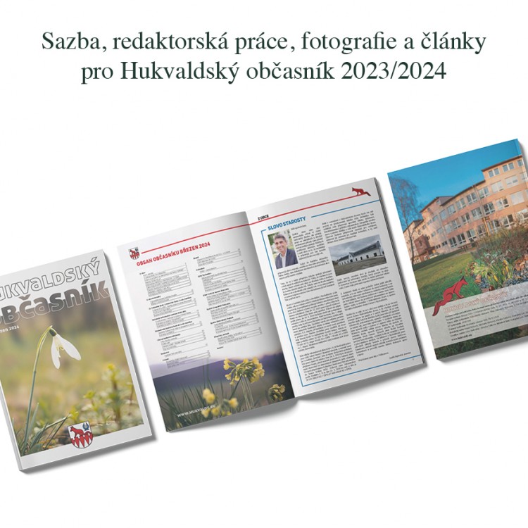 Grafická úprava a sazba Hukvaldského občasníku (2023/2024)