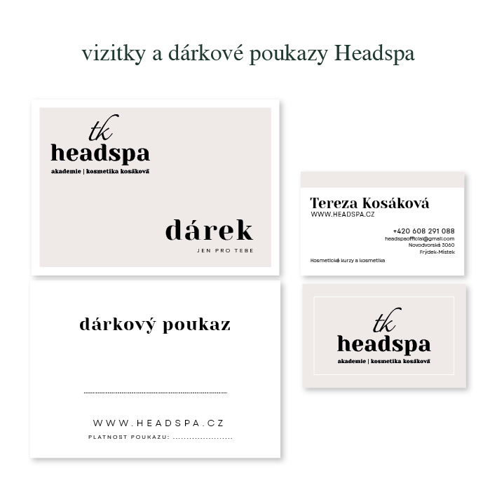 Dárkový poukaz, vizitky Headspa
