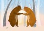 Zimní tanec, ilustrace medvěda, ilustrace pro děti, knižní ilustrace, zvíře