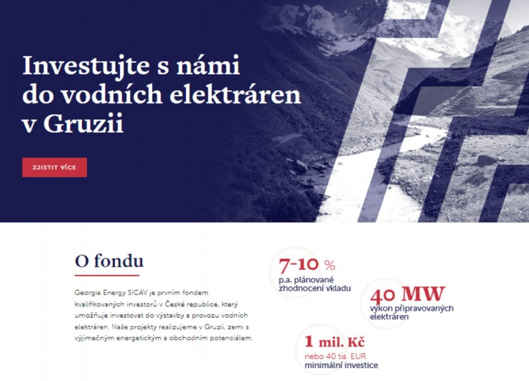 Texty pro web, prodejní materiály i scénář promo videa | Georgia Energy SICAV