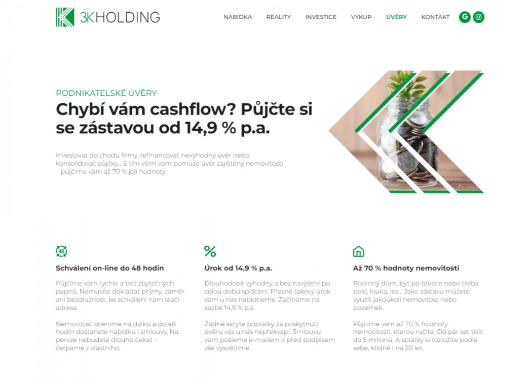 Texty pro web realitní společnosti | 3K Holding