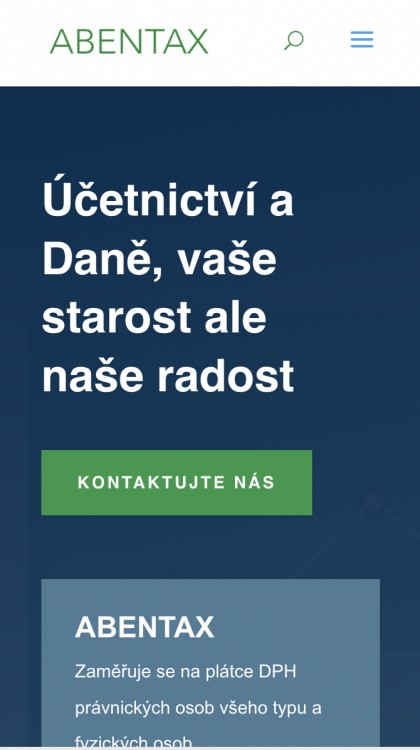 Mobilní verze | abentax.cz: webové stránky, PPC kampaně