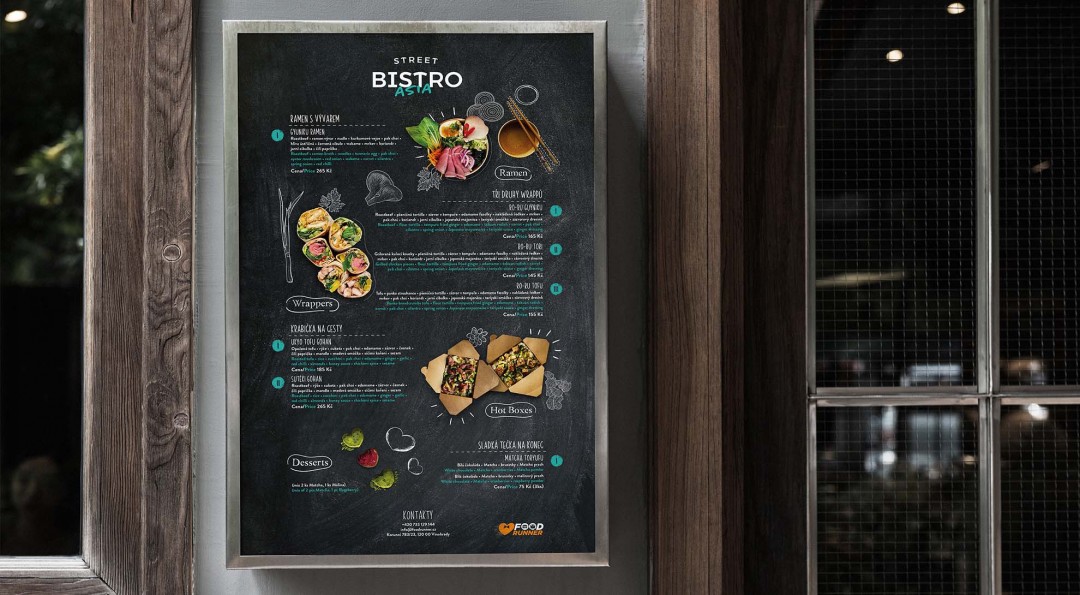 Venkovní menu pro Bistro Asia