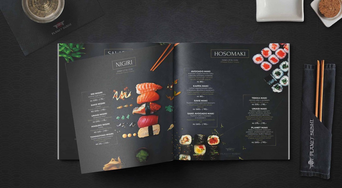 Planet Sushi – jídelní menu