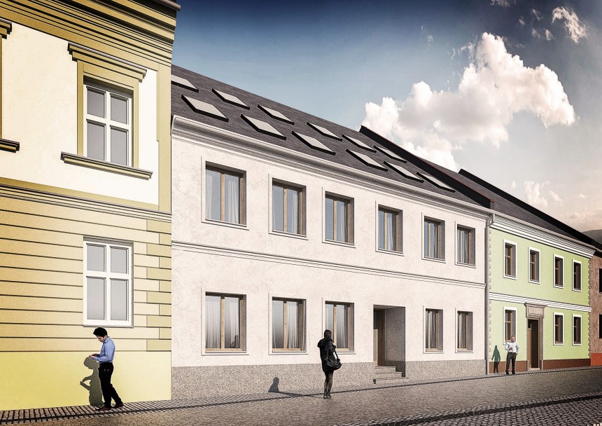 Vizualizace exteriéru | rekonstrukce bytového domu v Králíkách