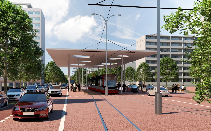 Zastávka | urbanistická studie Novodvorská