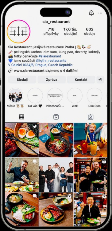 Sia Restaurant – správa sociálních sítí, marketing na Instagramu