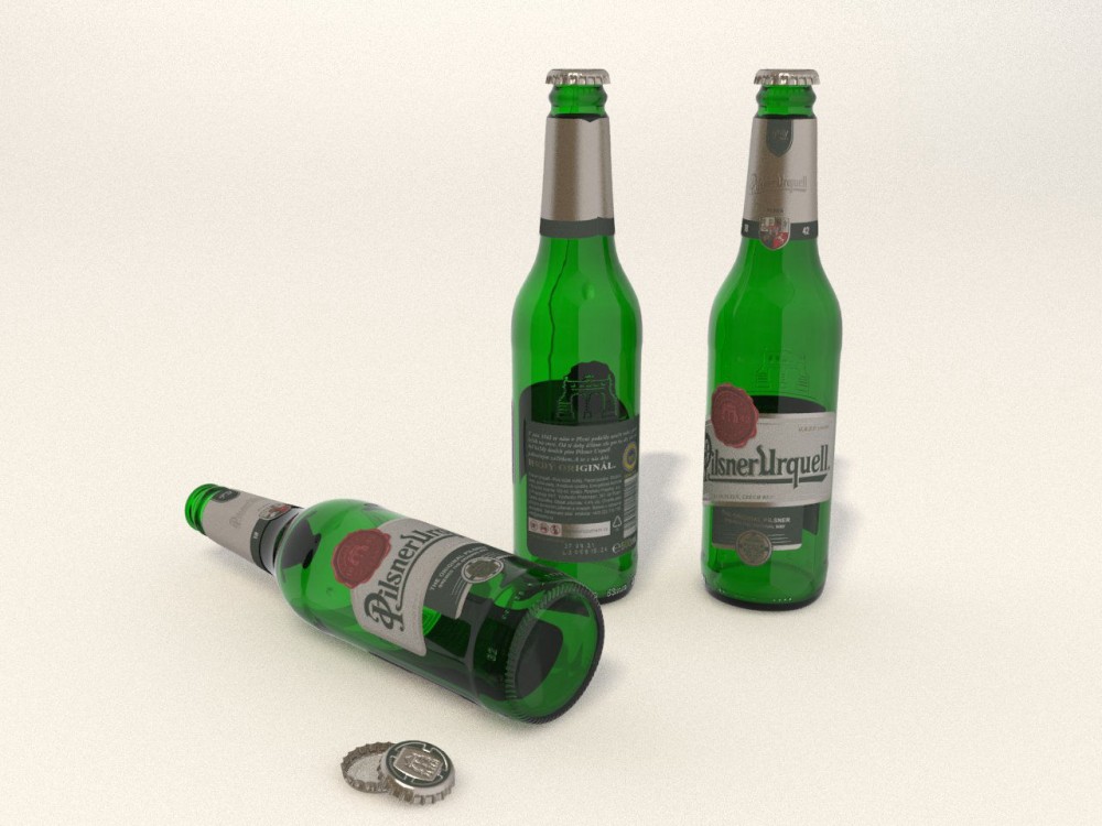 3D model lahve Pilsner Urquell