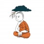 Mnich a bouřka | ilustrace ze série Meditace pro normální smrtelníky, ne pro mnichy