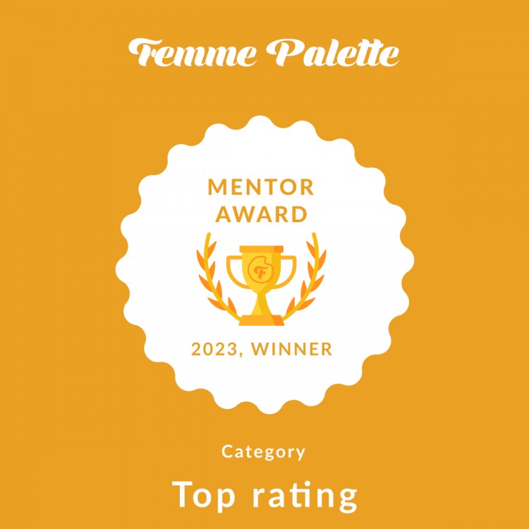 Certifikát Femme Palette Mentor Award – Top Rating winner 2023