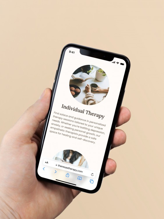 Theresa Therapy – webdesign a spuštění stránky pro terapeutistickou ordinaci | mobilní verze