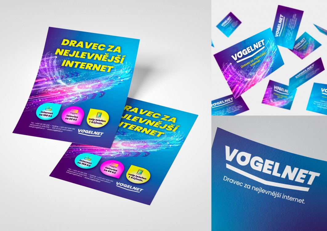 01/2020 Vogelnet / vizuální styl, firemní identita, design letáku, grafika vizitek, tvorba loga