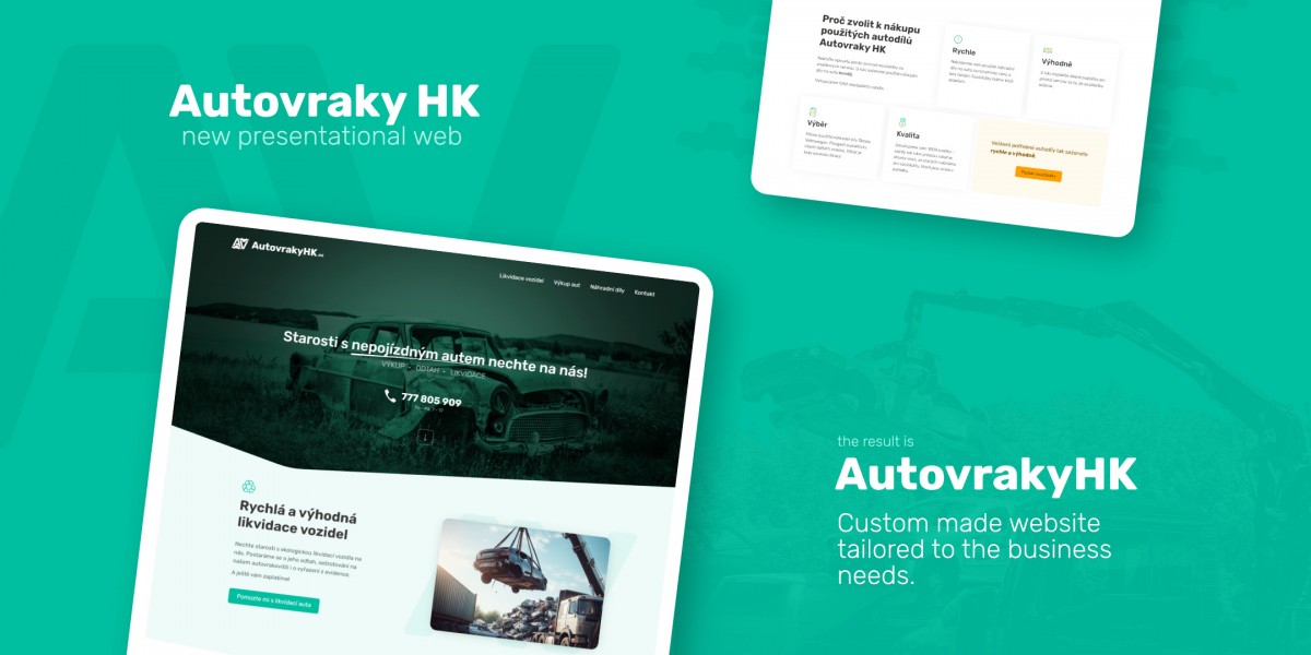 Autovraky – komplet proces tvorby webu