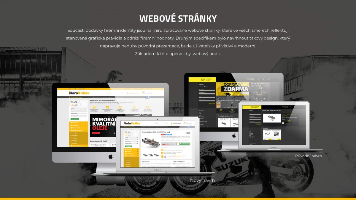 Motokrálov | UX, UI nového e-shopu - srovnání nové vs. původní verze