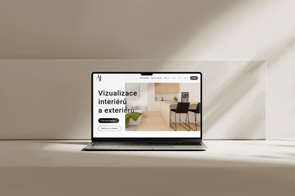 Redesign webu pro interiérovou designérku – moderní vizuální styl a intuitivní uživatelské prostředí