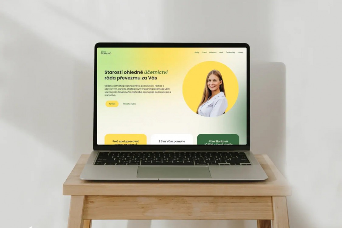 Web a vizuální identita pro účetní Jitku Slonkovou
