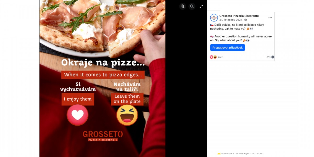 Další úspěšný obsah pro restauraci