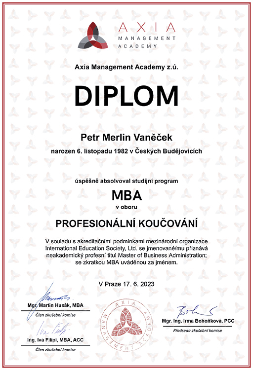 Diplom MBA v oboru Profesionální koučování