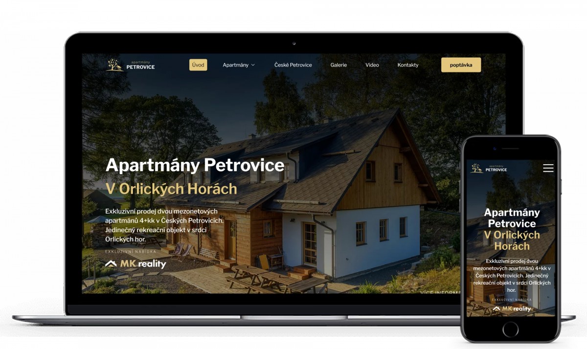 Web pro Apartmány Petrovice