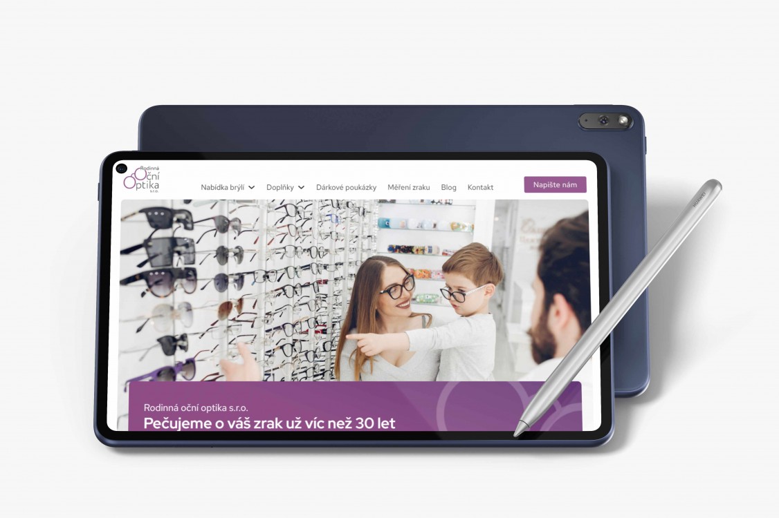 Web pro rodinnou optiku v Poděbradech