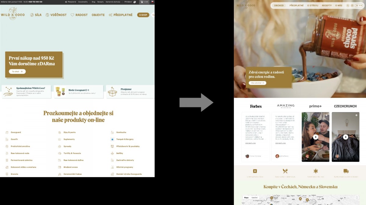 Předělávka webových stránek | Wild&Coco