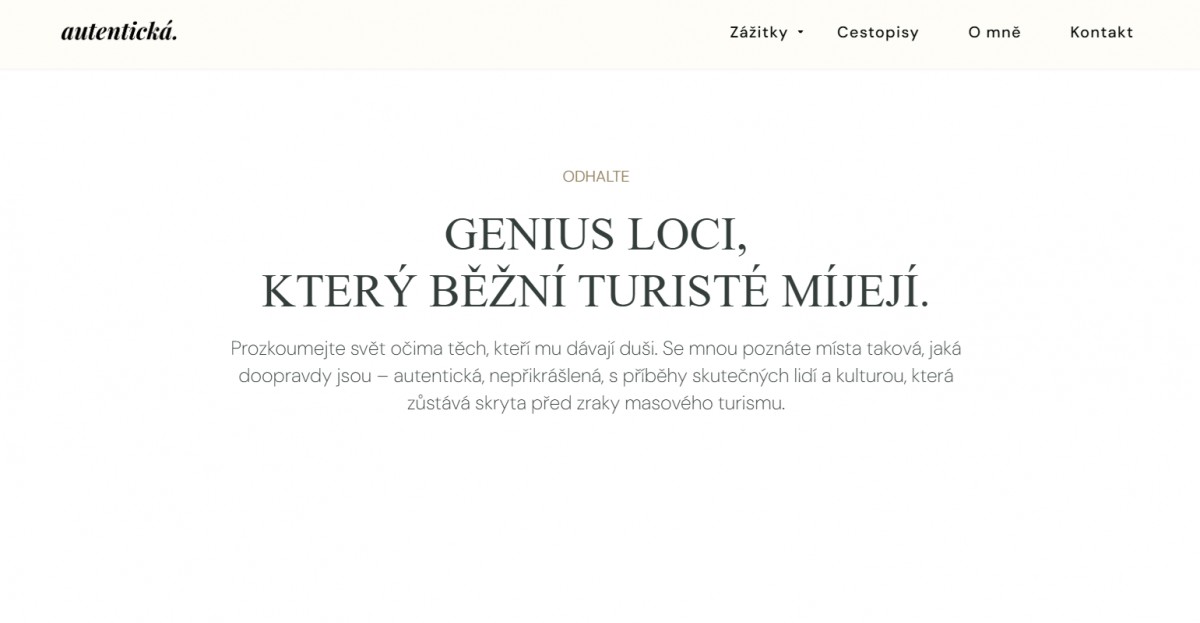 Cestovatelský web autenticka.cz