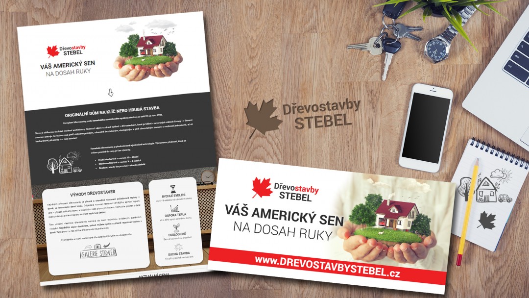 Logo, web a billboard pro www.drevostavbystebel.cz