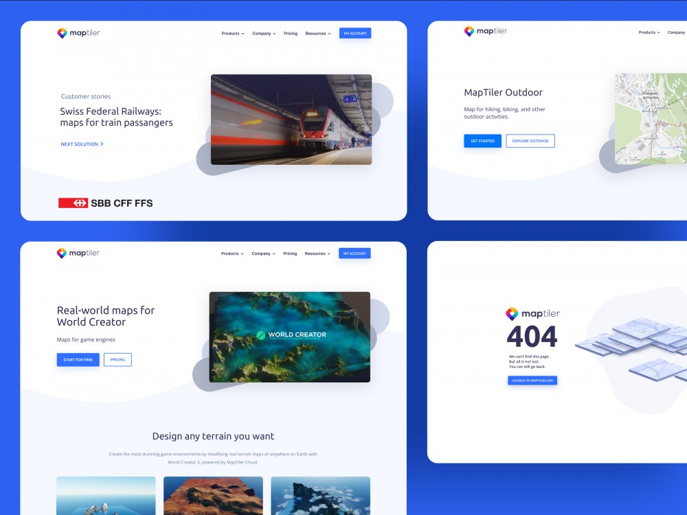 MapTiler web Landing pages