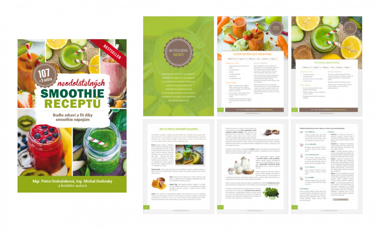 DTP sazba kuchařské knihy - 107 neodolatelných smoothie receptů