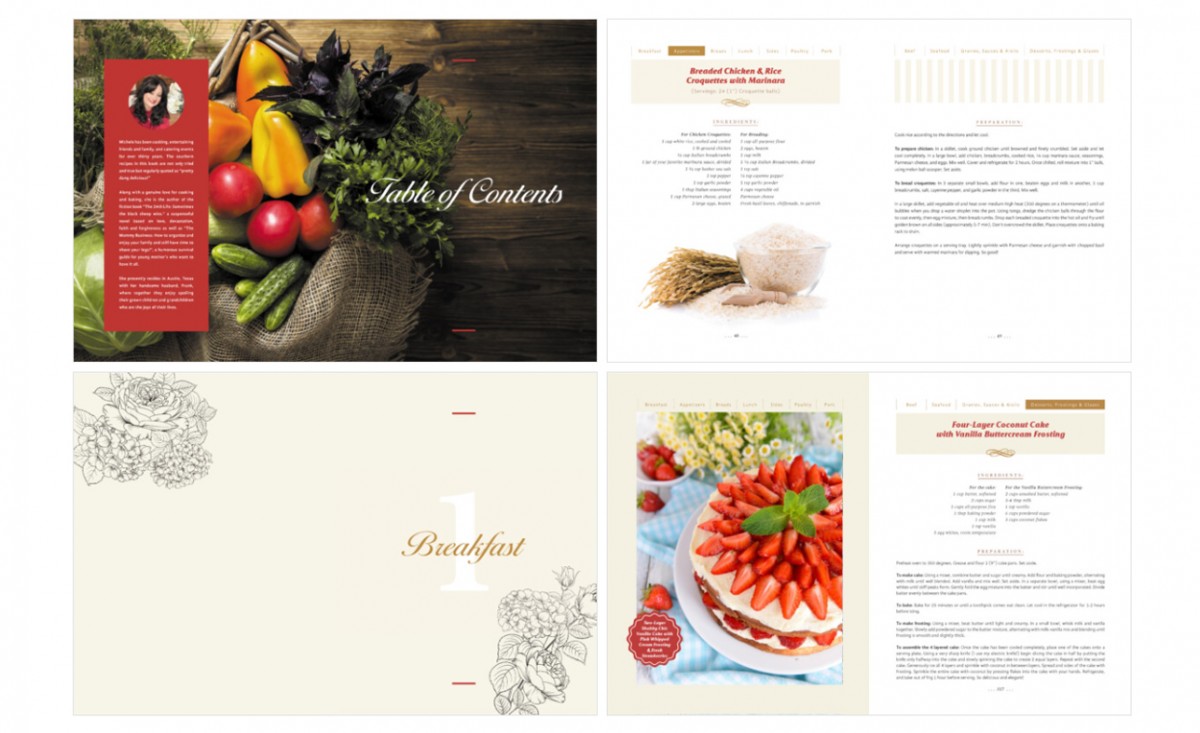 DTP sazba kuchařské knihy - Micheles Southern Yum Cookbook